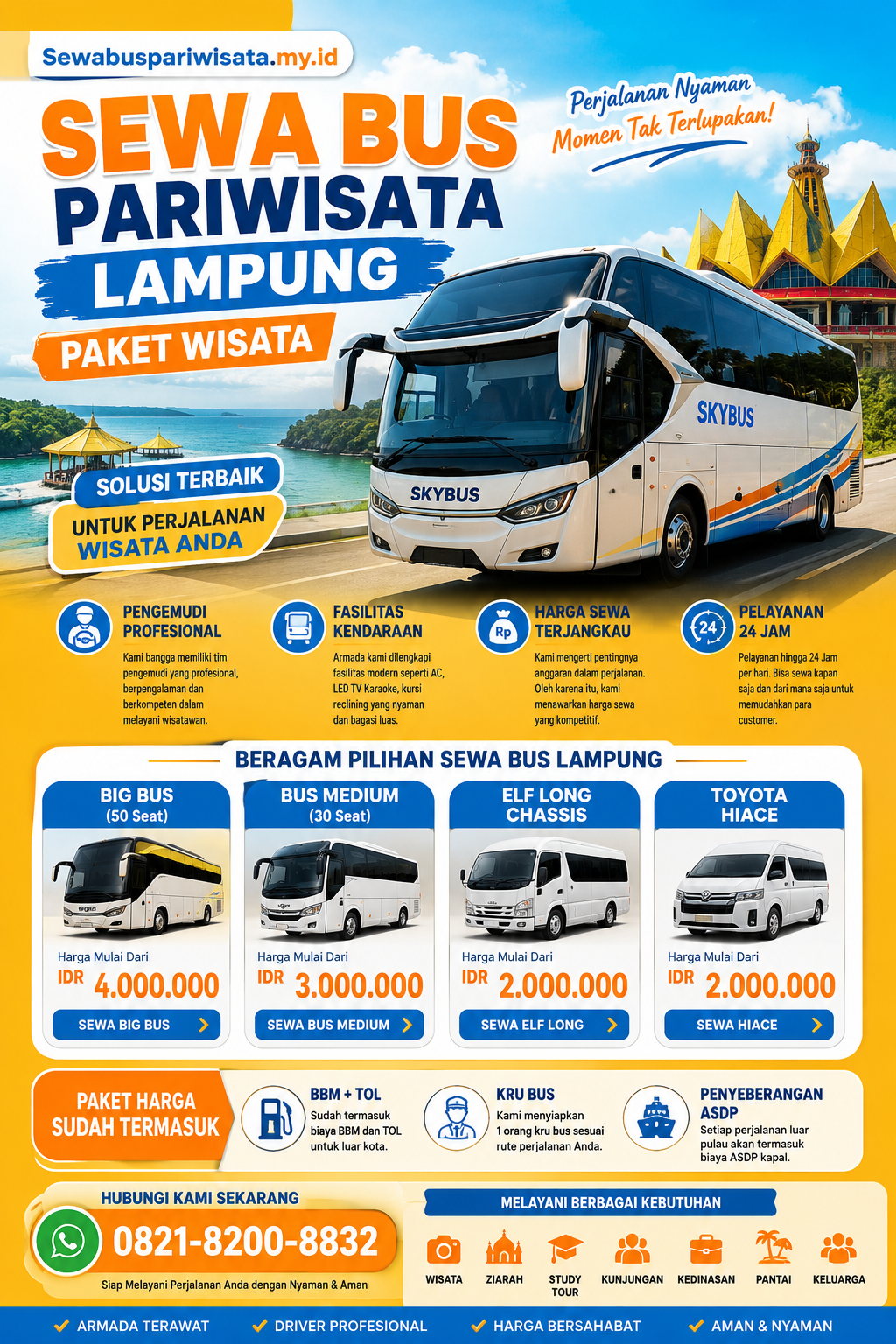 Bus pariwisata lampung terbaru